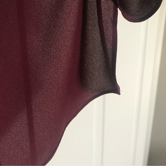 Stella and Dot Roz one shoulder top Burgundy size small - Picture 4 of 7